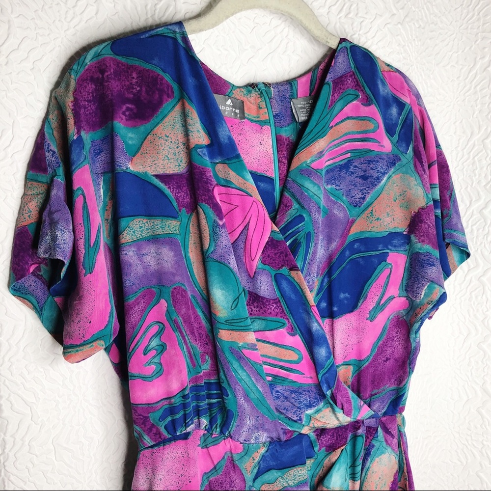 Vintage Silk Liz Claiborne Dress 80s 90s size 10